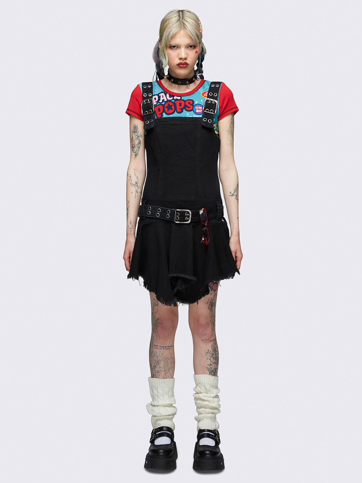 Claire Black Denim Mini Dress - Image 2