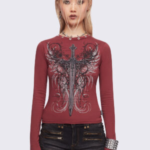 Graveborn Burgundy Top