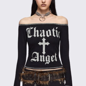 Chaotic Angel Off-Shoulder Top